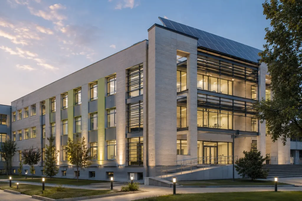 Edificio pubblico riqualificato con interventi di efficientamento energetico